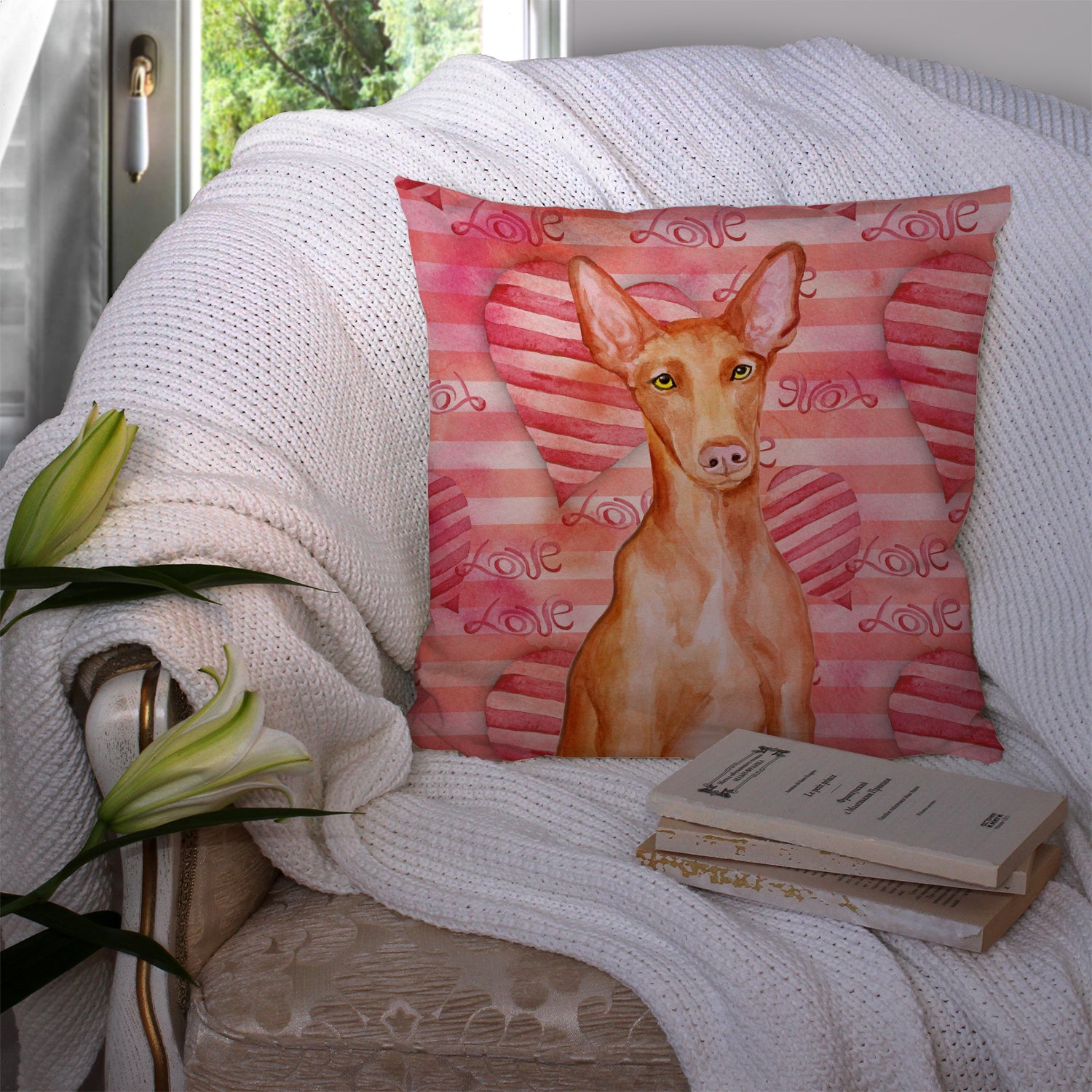 Pharaoh Hound Love Fabric Decorative Pillow BB9802PW1414 - the-store.com