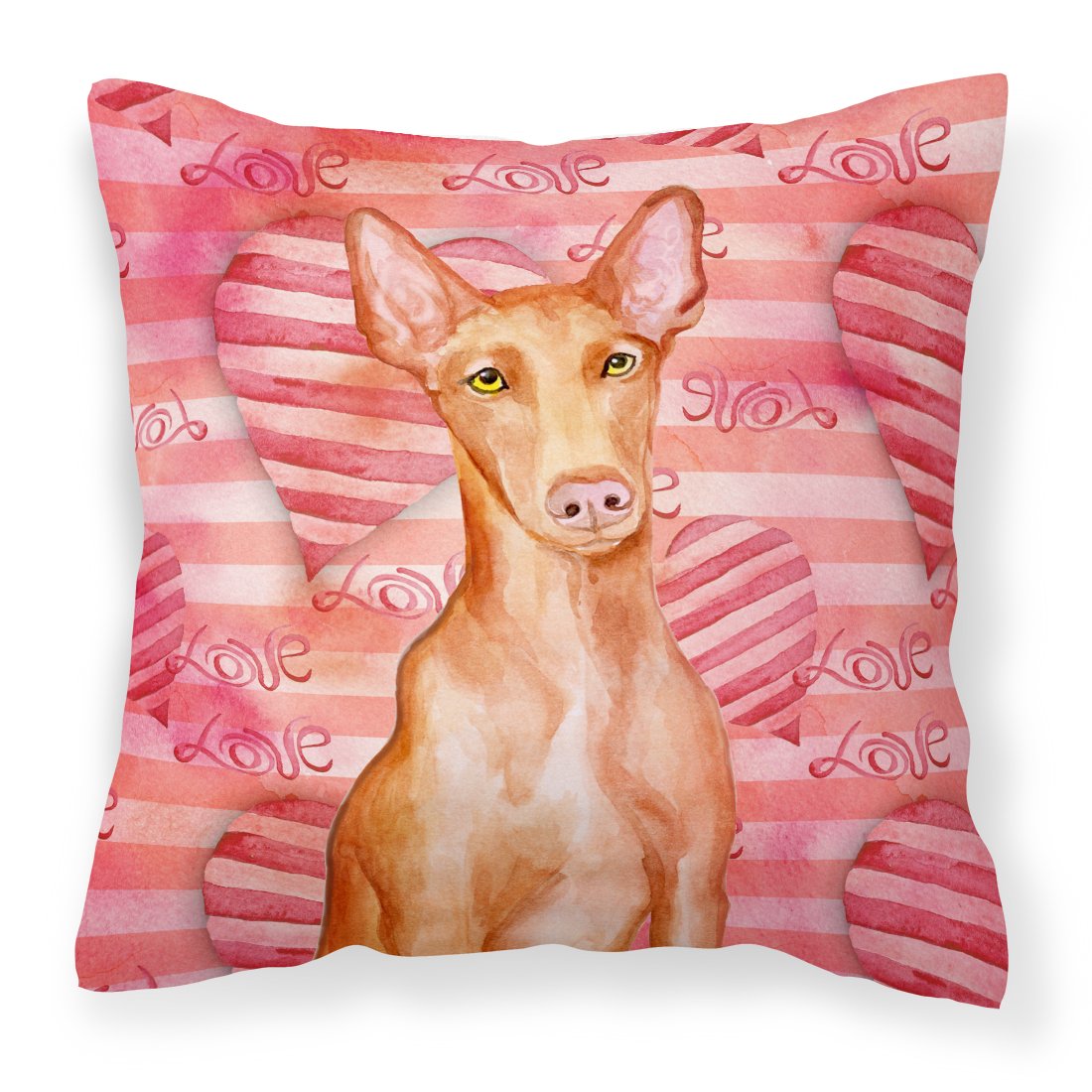 Pharaoh Hound Love Fabric Decorative Pillow BB9802PW1818 by Caroline's Treasures