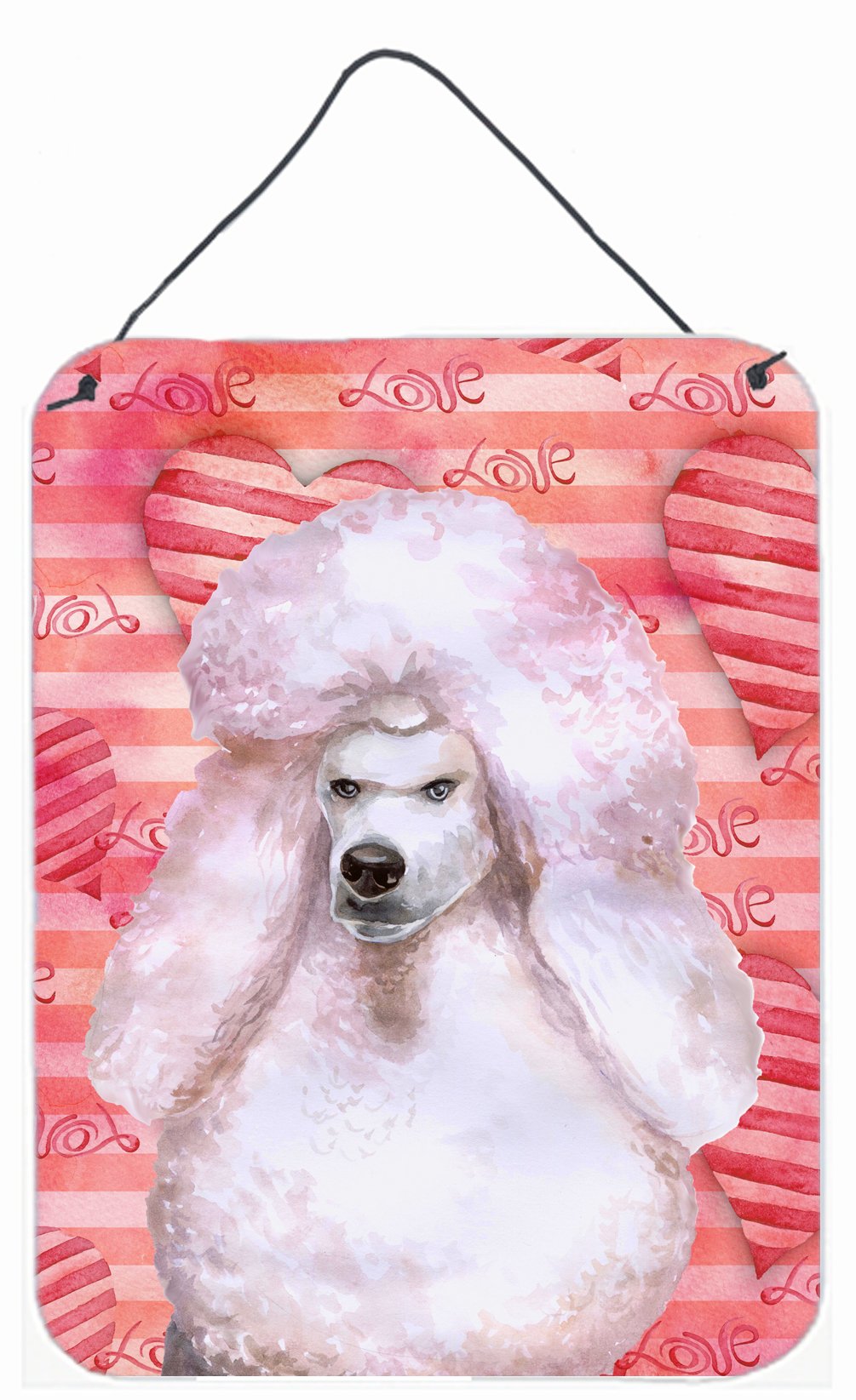 White Standard Poodle Love Wall or Door Hanging Prints BB9804DS1216 by Caroline's Treasures