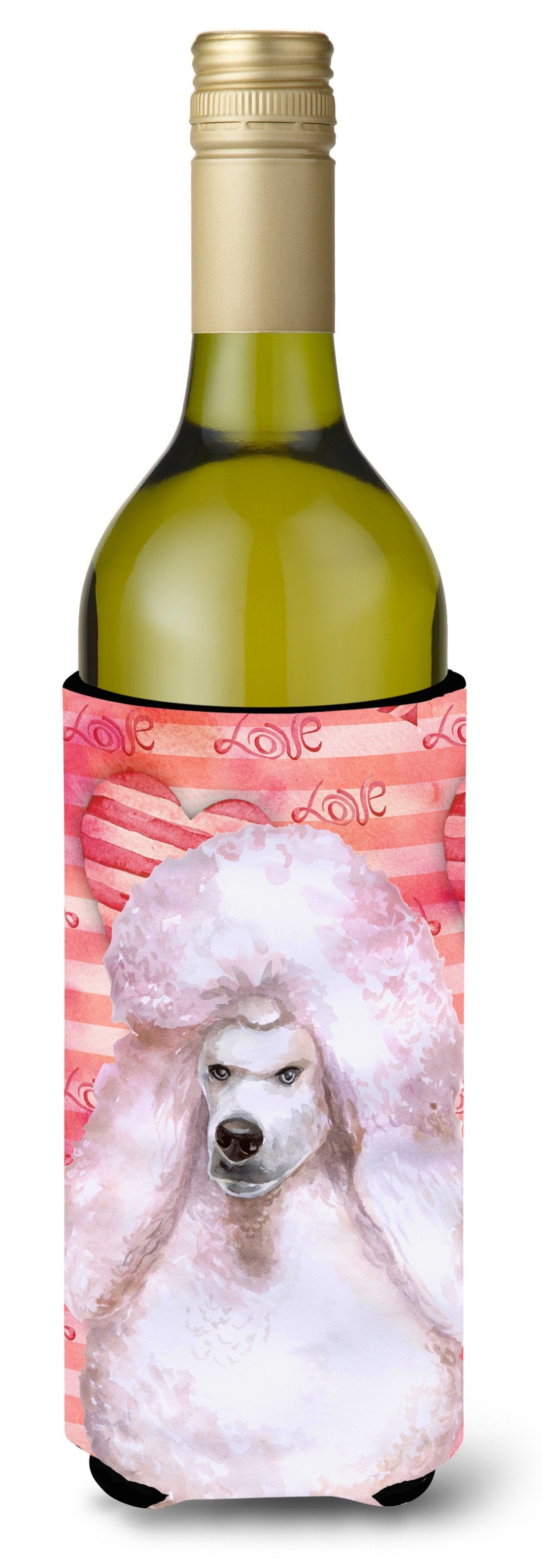 White Standard Poodle Love Wine Bottle Beverge Insulator Hugger BB9804LITERK by Caroline&#39;s Treasures