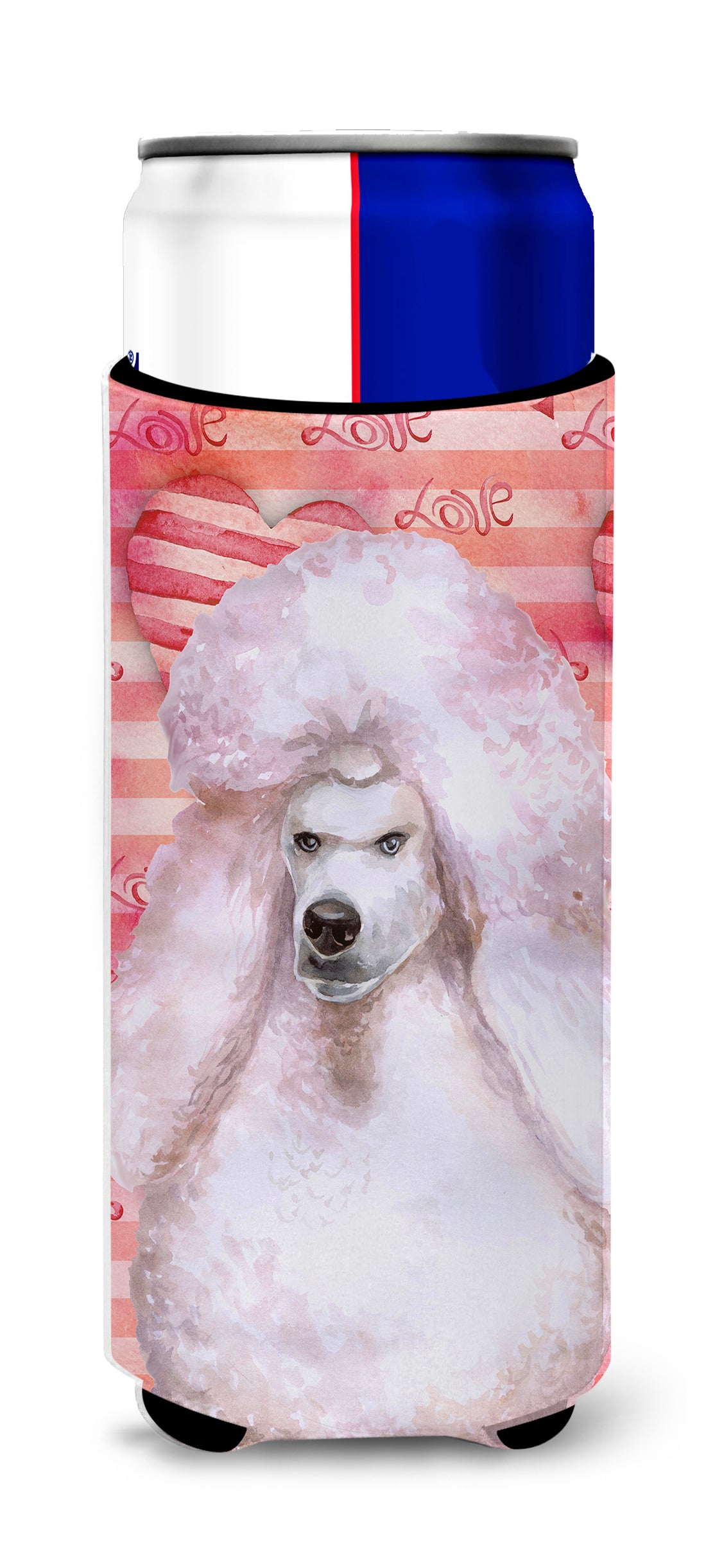 White Standard Poodle Love  Ultra Hugger for slim cans BB9804MUK  the-store.com.