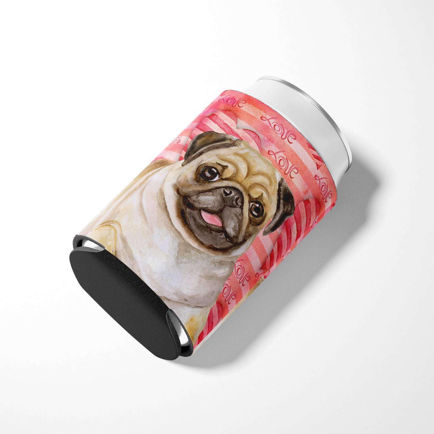 Fawn Pug Love Can or Bottle Hugger BB9805CC  the-store.com.