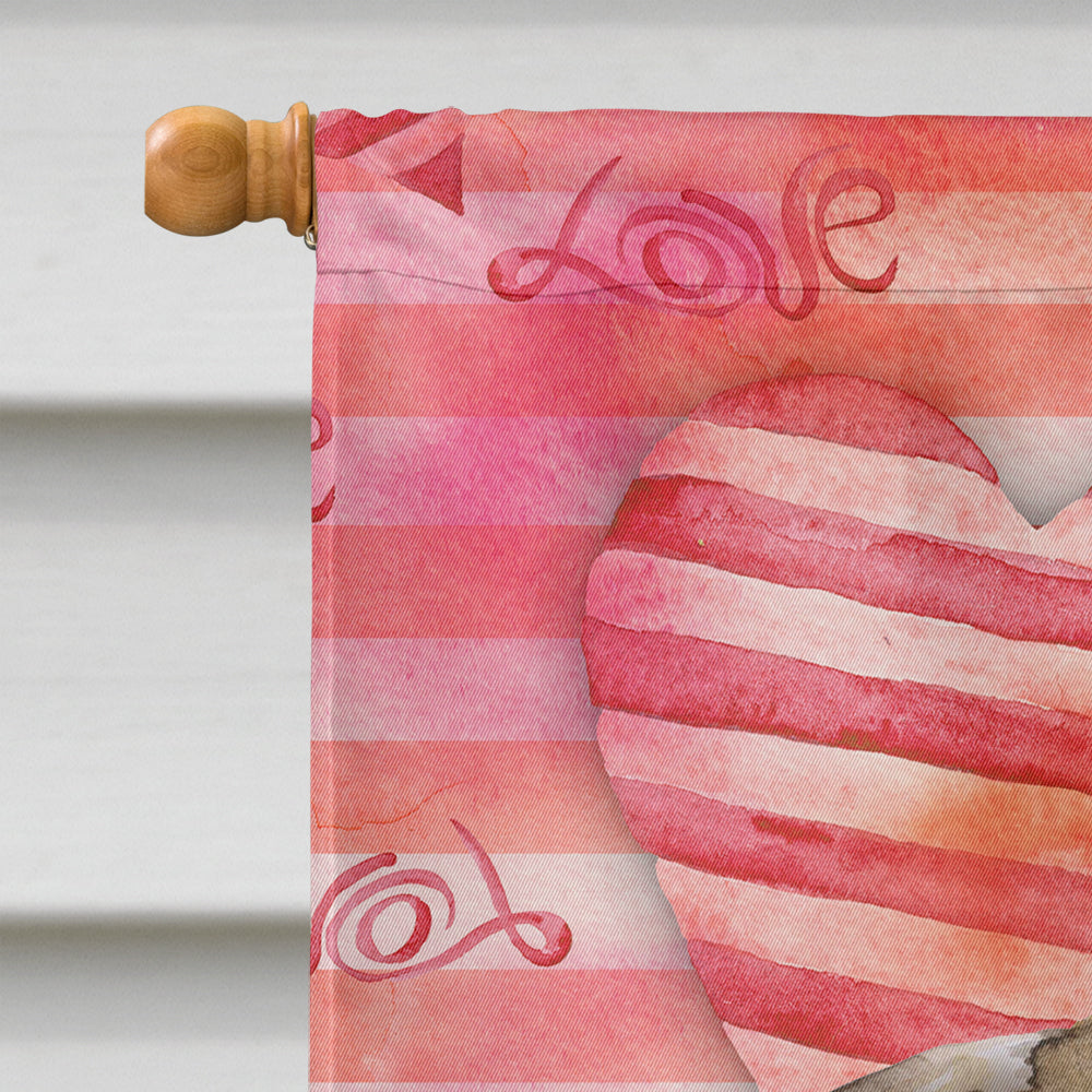 Fawn Pug Love Flag Canvas House Size BB9805CHF
