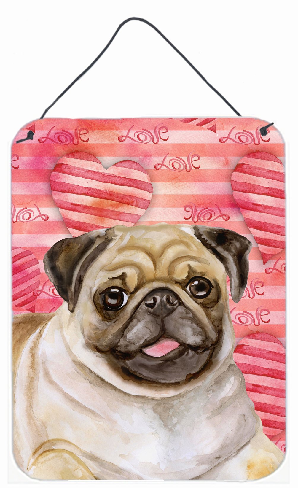 Fawn Pug Love Wall or Door Hanging Prints BB9805DS1216 by Caroline&#39;s Treasures