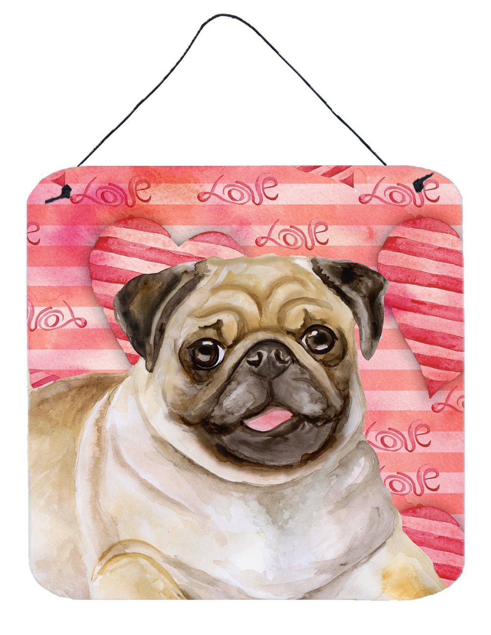 Fawn Pug Love Wall or Door Hanging Prints BB9805DS66 by Caroline&#39;s Treasures