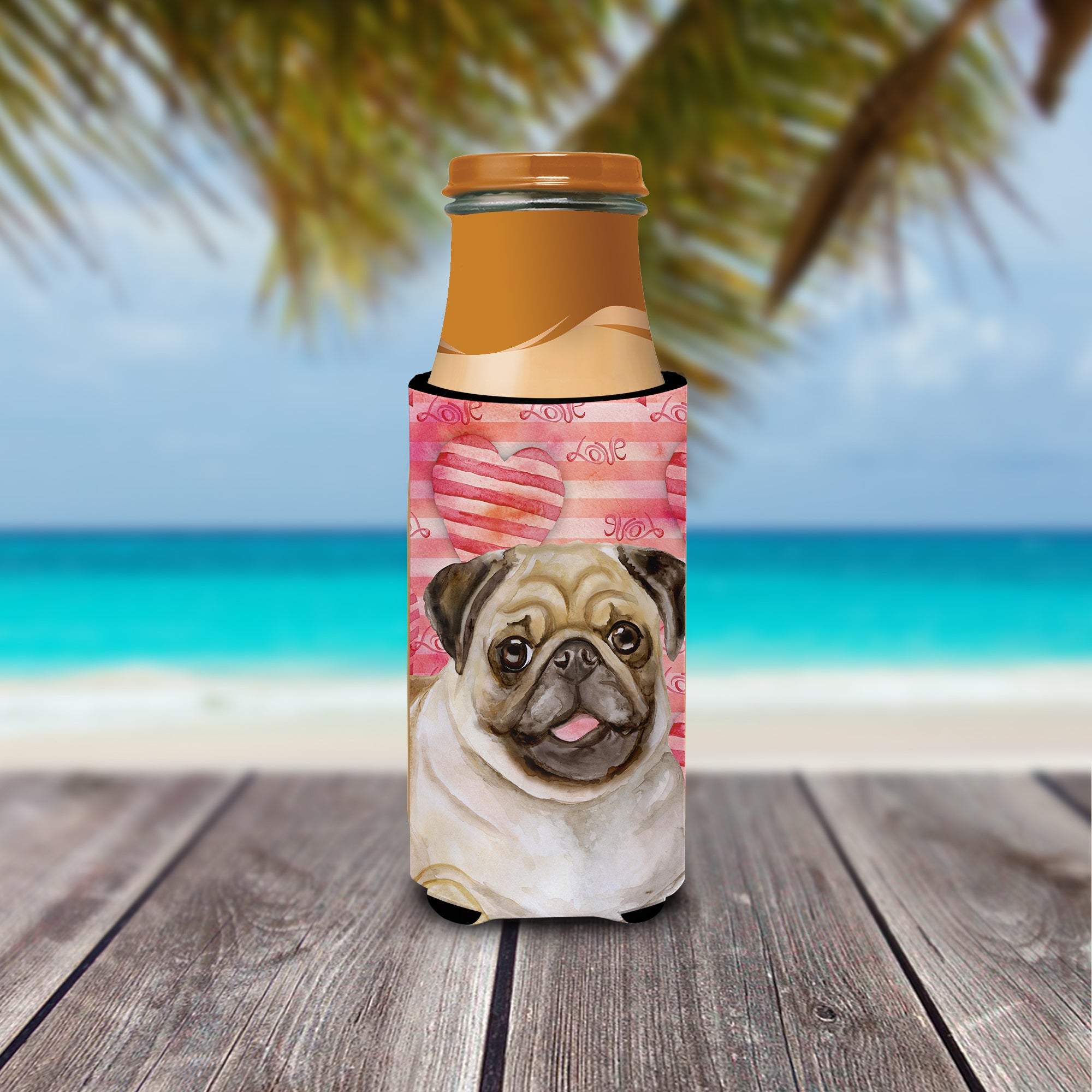 Fawn Pug Love  Ultra Hugger for slim cans BB9805MUK