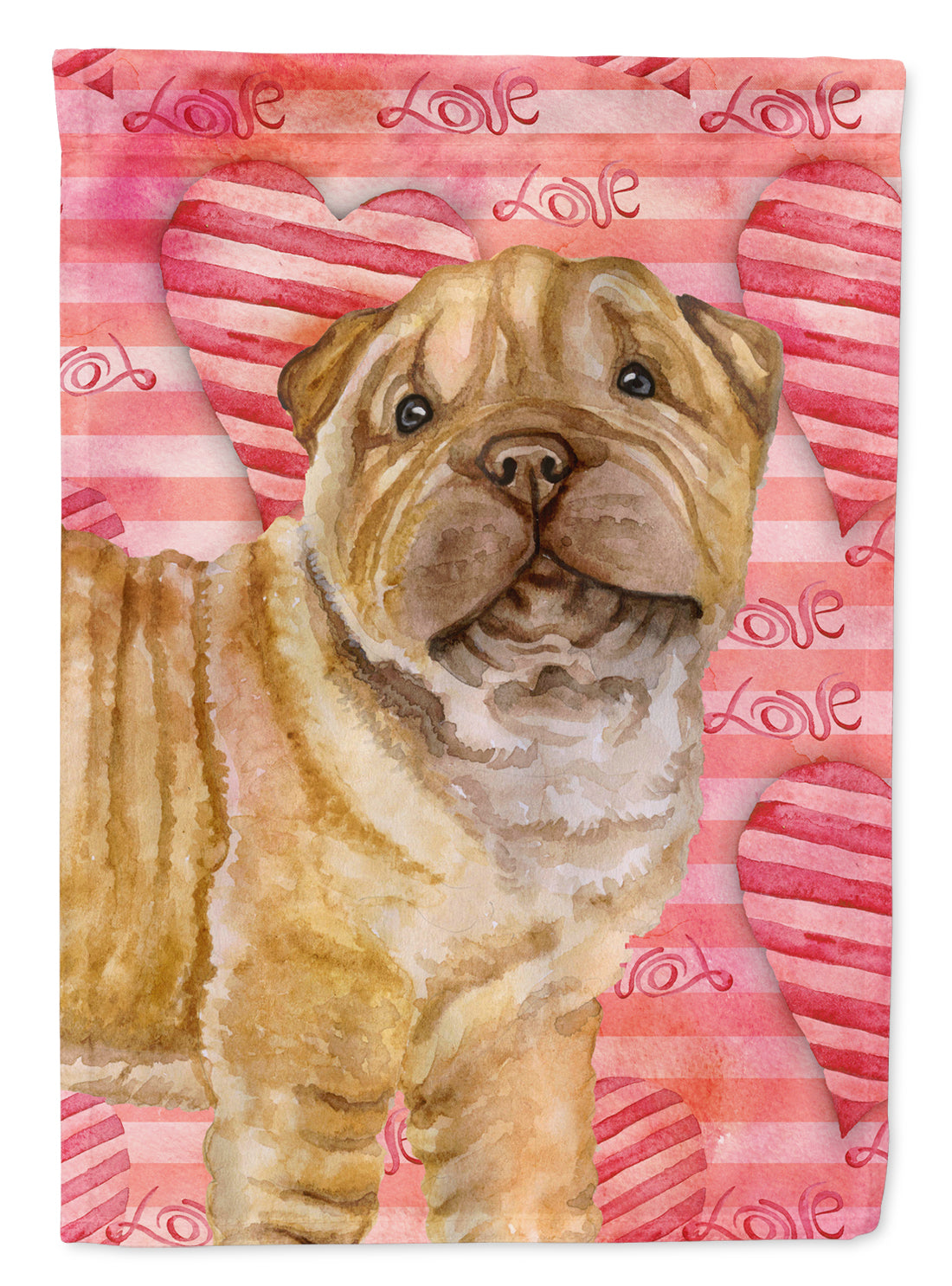 Shar Pei Puppy Love Flag Canvas House Size BB9806CHF  the-store.com.