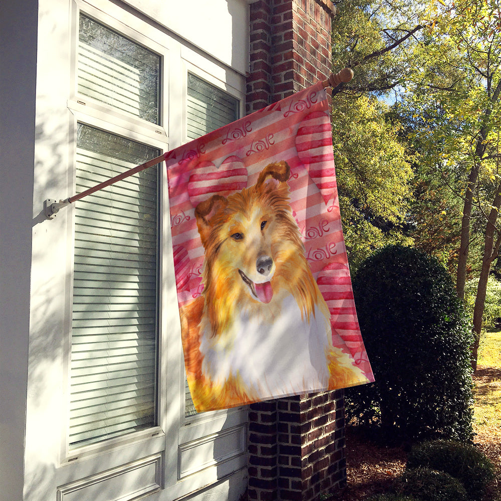 Sheltie Love Flag Canvas House Size BB9807CHF  the-store.com.