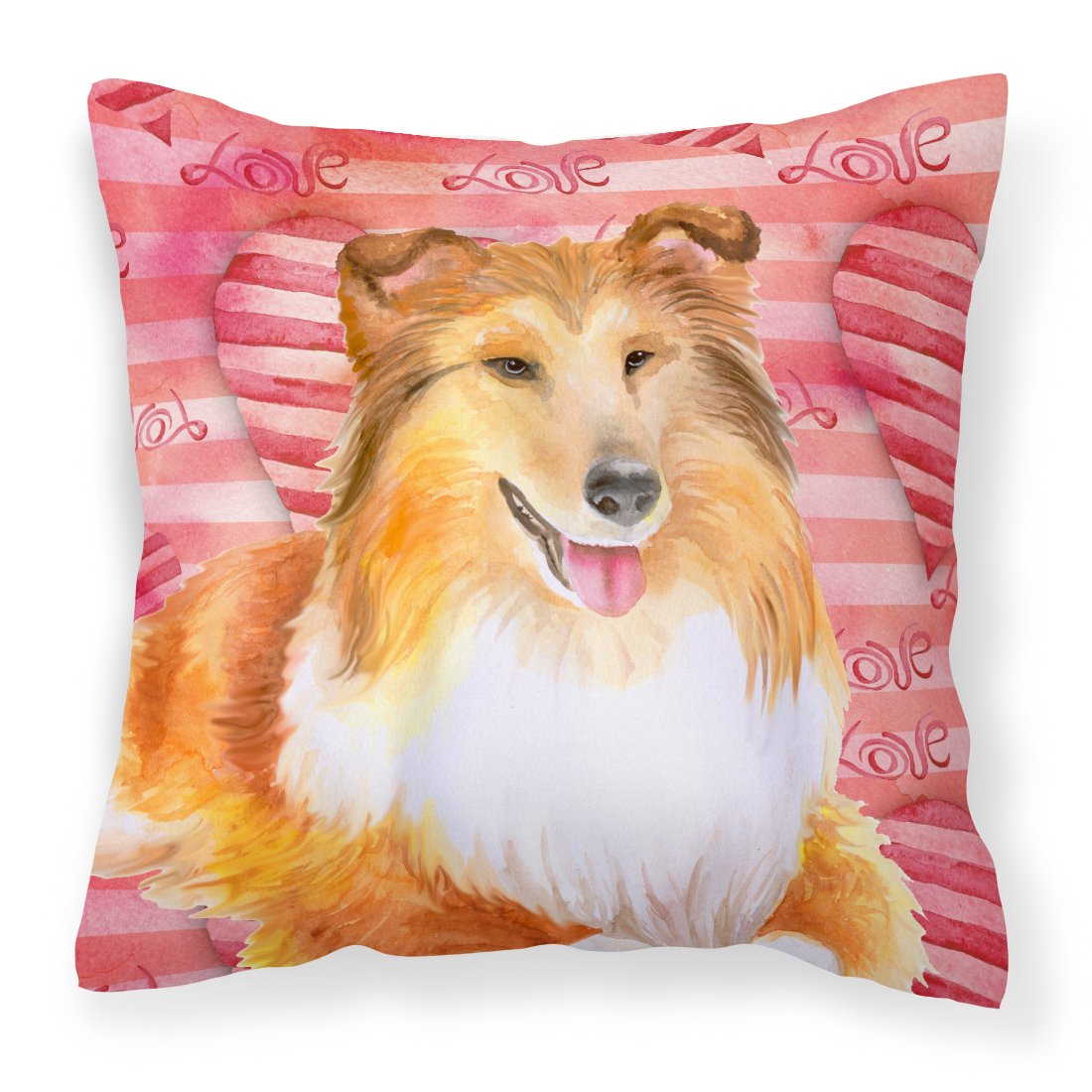 Sheltie Love Fabric Decorative Pillow BB9807PW1818 by Caroline&#39;s Treasures