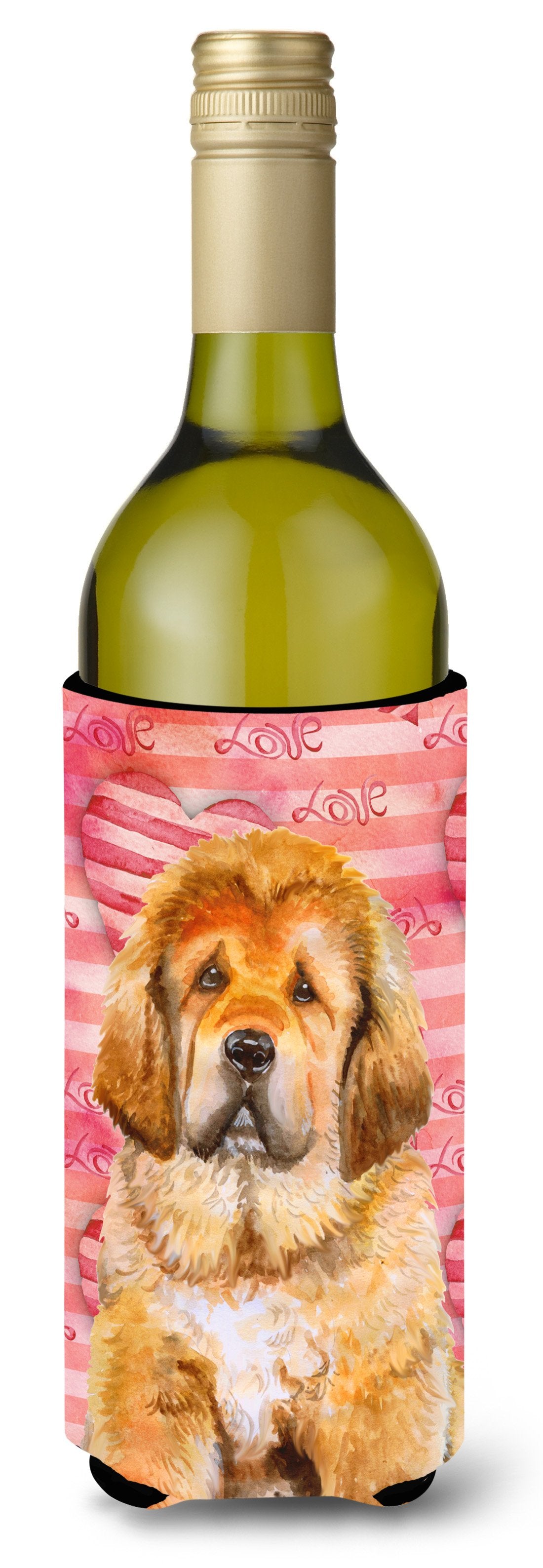 Tibetan Mastiff Love Wine Bottle Beverge Insulator Hugger BB9808LITERK by Caroline&#39;s Treasures