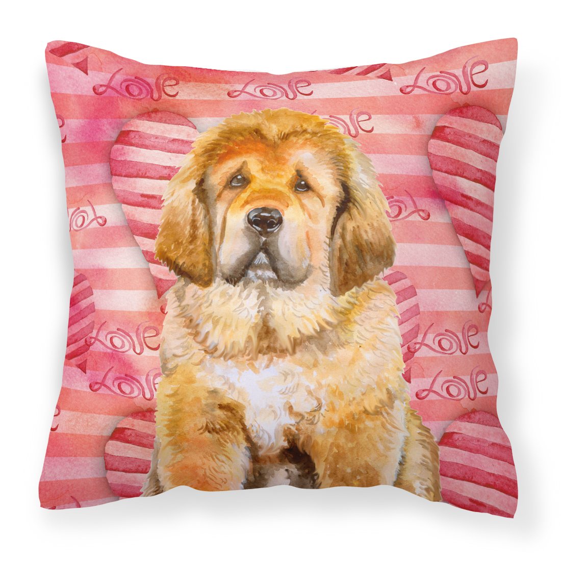 Tibetan Mastiff Love Fabric Decorative Pillow BB9808PW1818 by Caroline's Treasures
