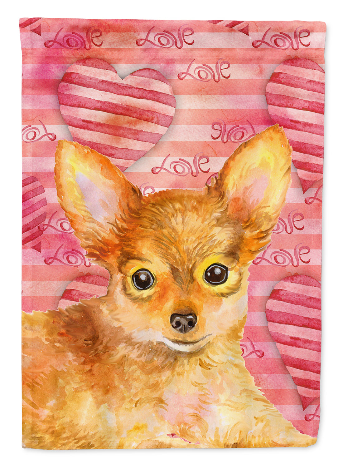 Toy Terrier Love Flag Canvas House Size BB9809CHF