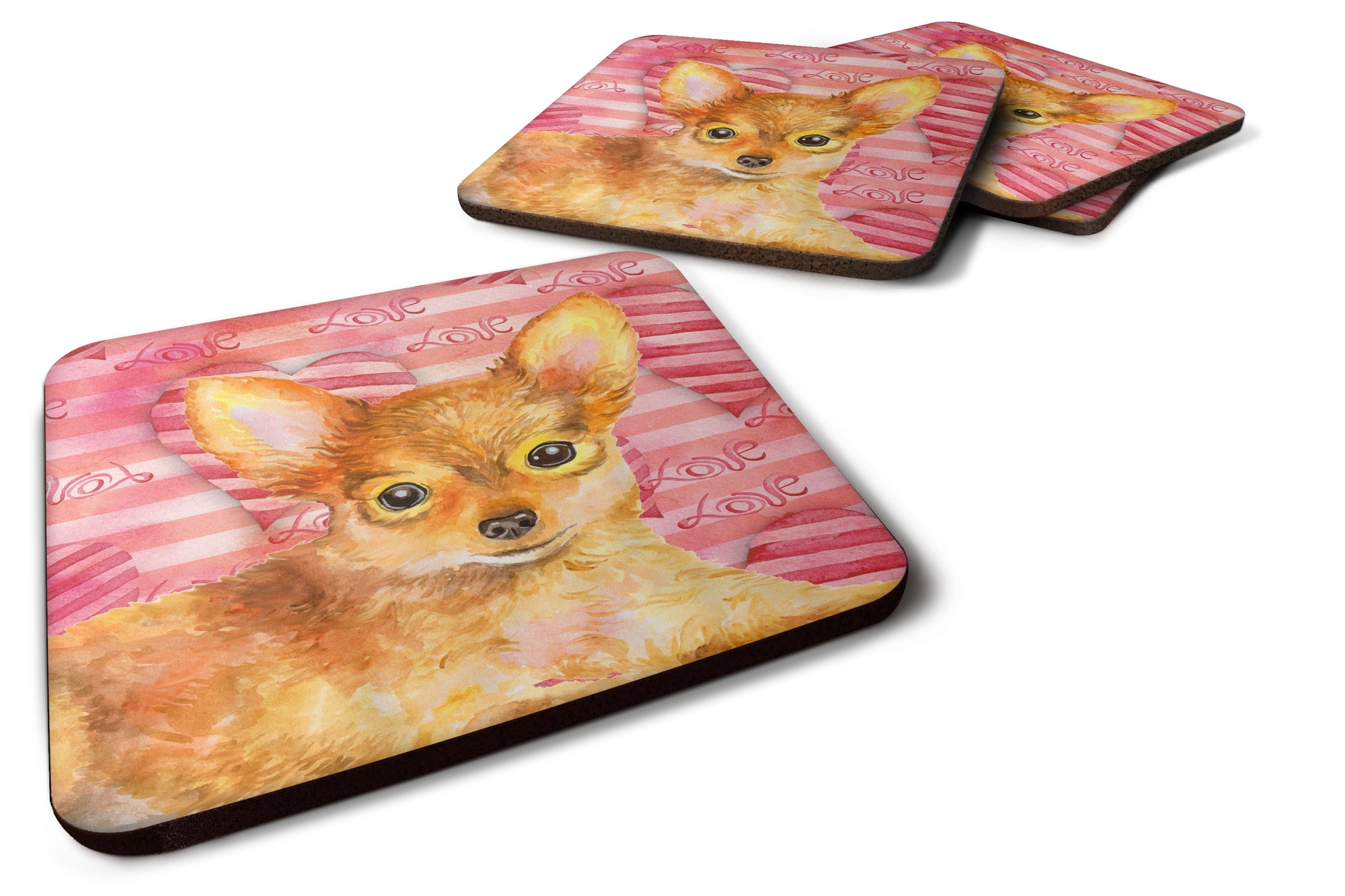 Toy Terrier Love Foam Coaster Set of 4 BB9809FC - the-store.com