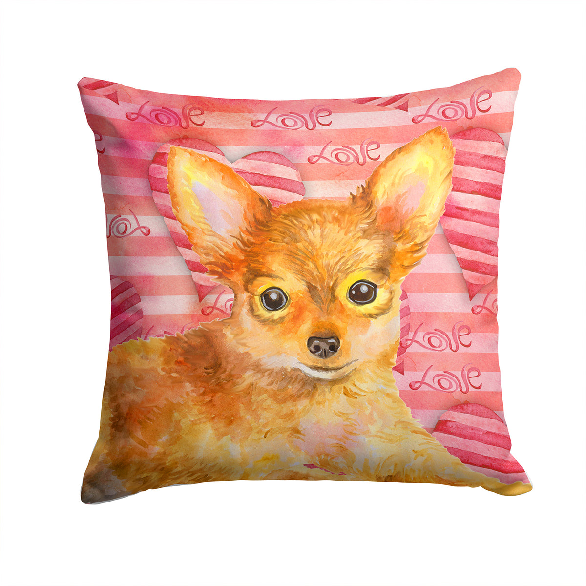 Toy Terrier Love Fabric Decorative Pillow BB9809PW1414 - the-store.com