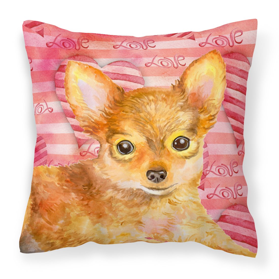 Toy Terrier Love Fabric Decorative Pillow BB9809PW1818 by Caroline's Treasures