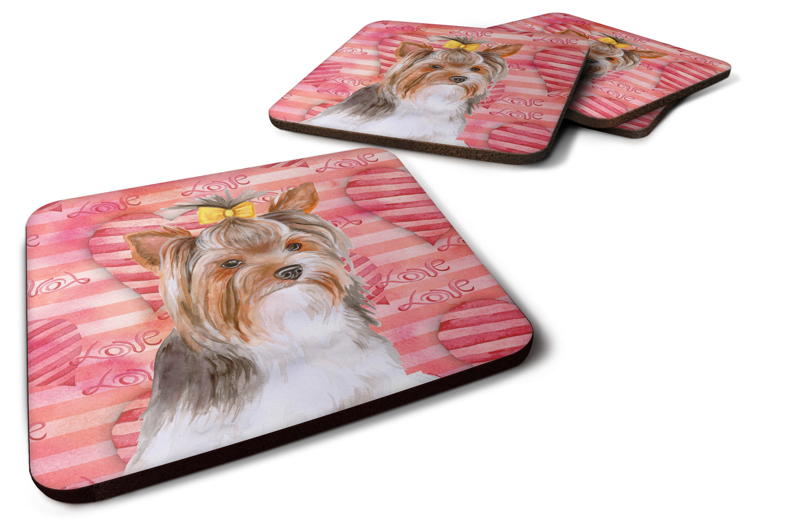 Yorkshire Terrier #2 Love Foam Coaster Set of 4 BB9810FC - the-store.com