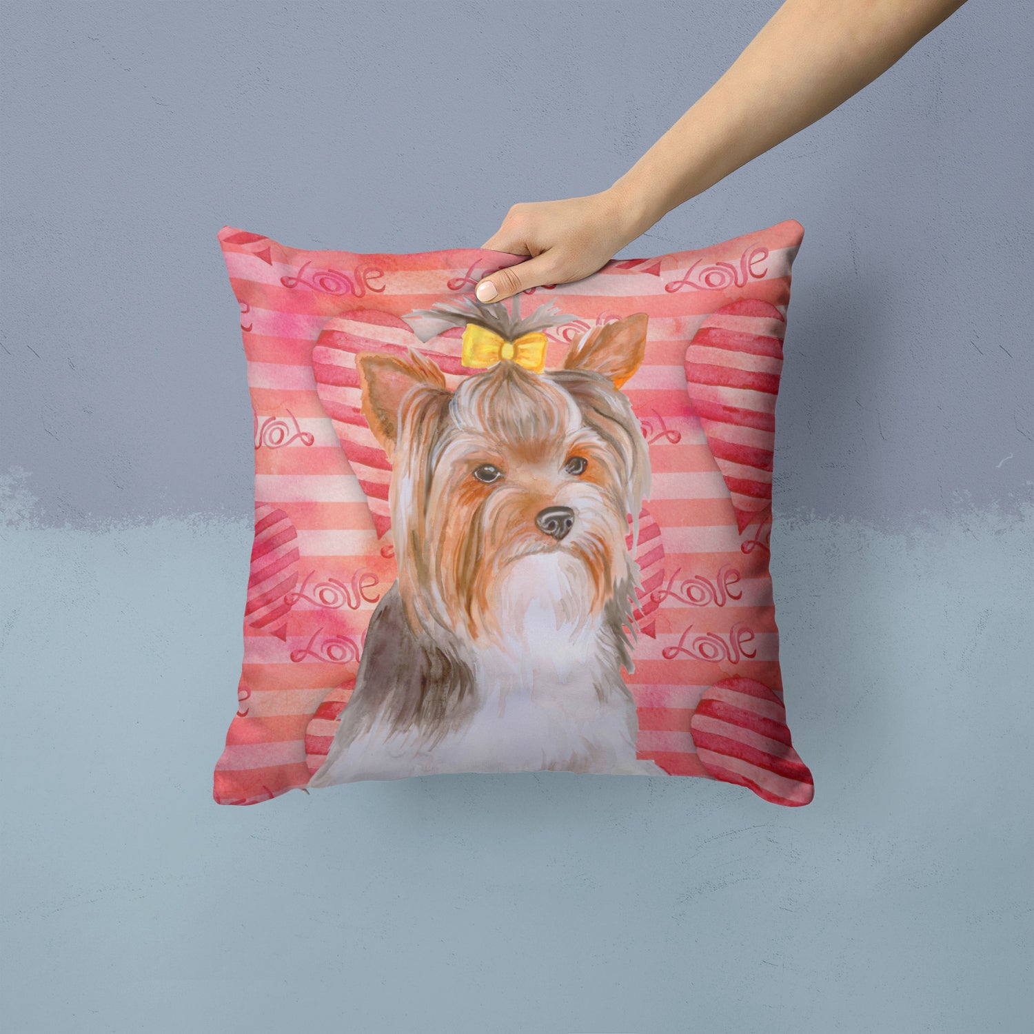 Yorkshire Terrier #2 Love Fabric Decorative Pillow BB9810PW1414 - the-store.com