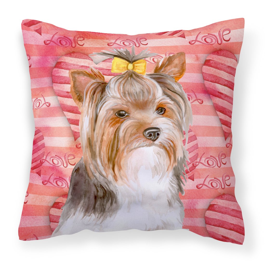Yorkshire Terrier #2 Love Fabric Decorative Pillow BB9810PW1818 by Caroline&#39;s Treasures