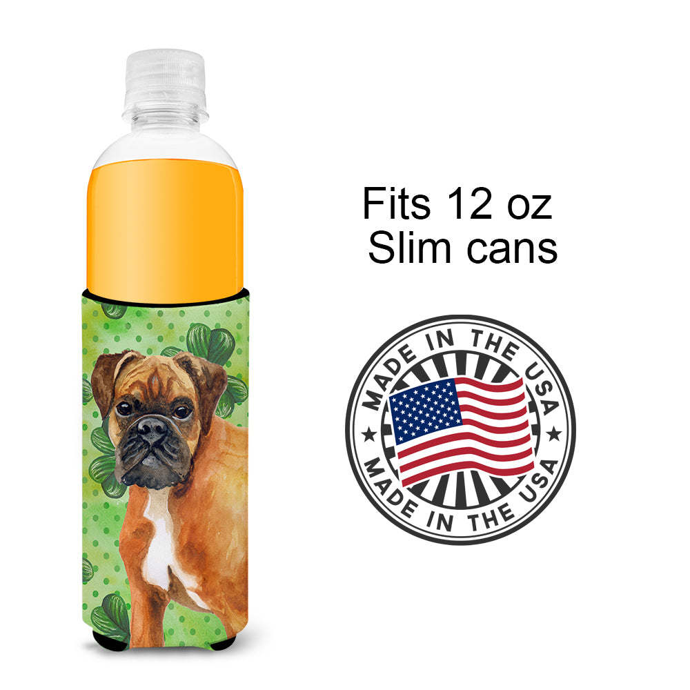 German Boxer St Patrick's  Ultra Hugger for slim cans BB9814MUK