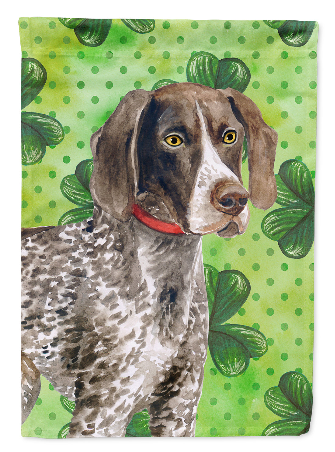 German Shorthaired Pointer St Patrick&#39;s Flag Canvas House Size BB9815CHF