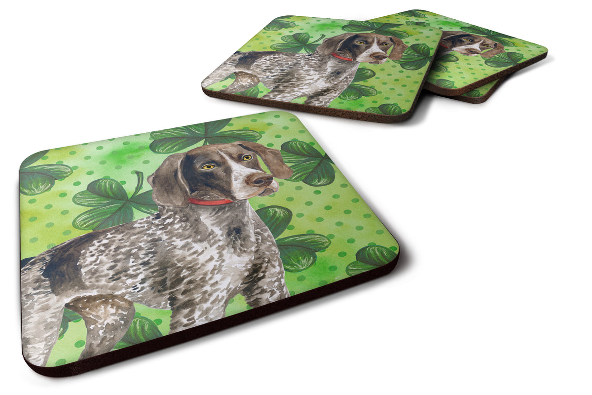 German Shorthaired Pointer St Patrick&#39;s Foam Coaster Set of 4 BB9815FC - the-store.com