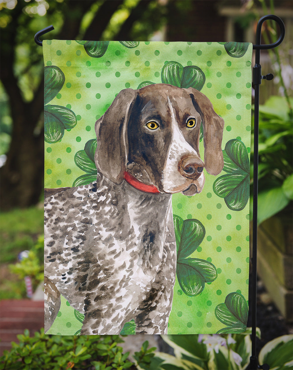 German Shorthaired Pointer St Patrick's Flag Garden Size BB9815GF  the-store.com.