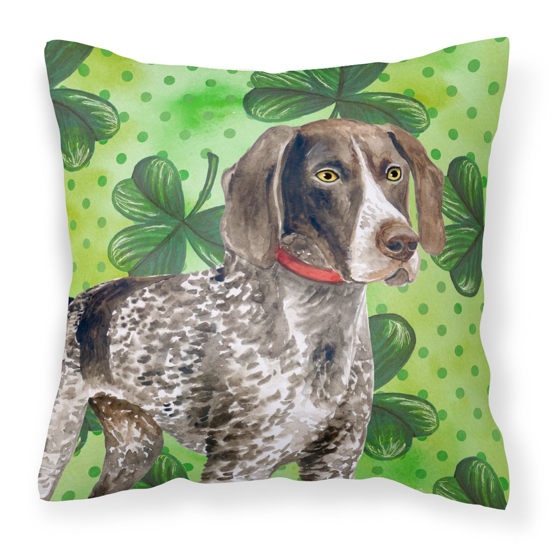 German Shorthaired Pointer St Patrick&#39;s Fabric Decorative Pillow BB9815PW1818 by Caroline&#39;s Treasures