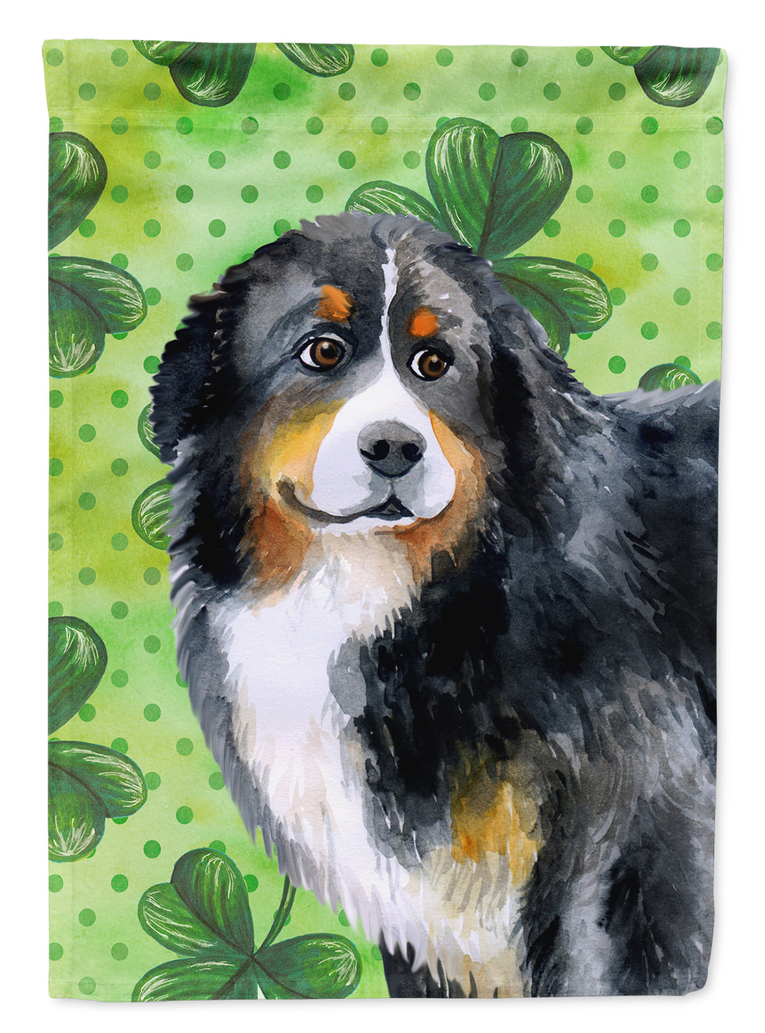 Bernese Mountain Dog St Patrick&#39;s Flag Canvas House Size BB9819CHF