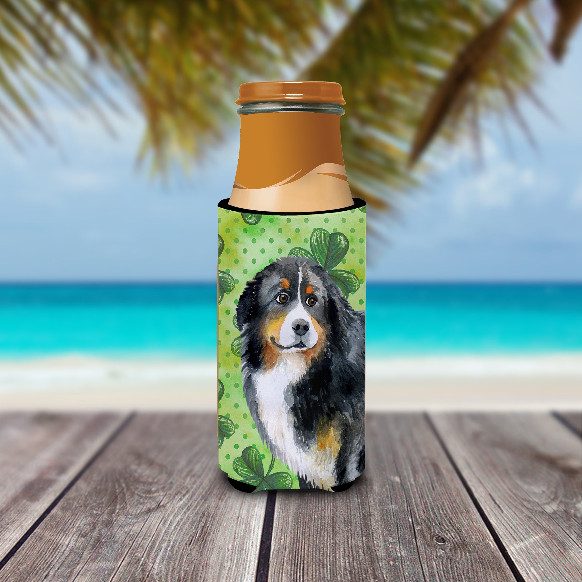 Bernese Mountain Dog St Patrick's  Ultra Hugger for slim cans BB9819MUK  the-store.com.