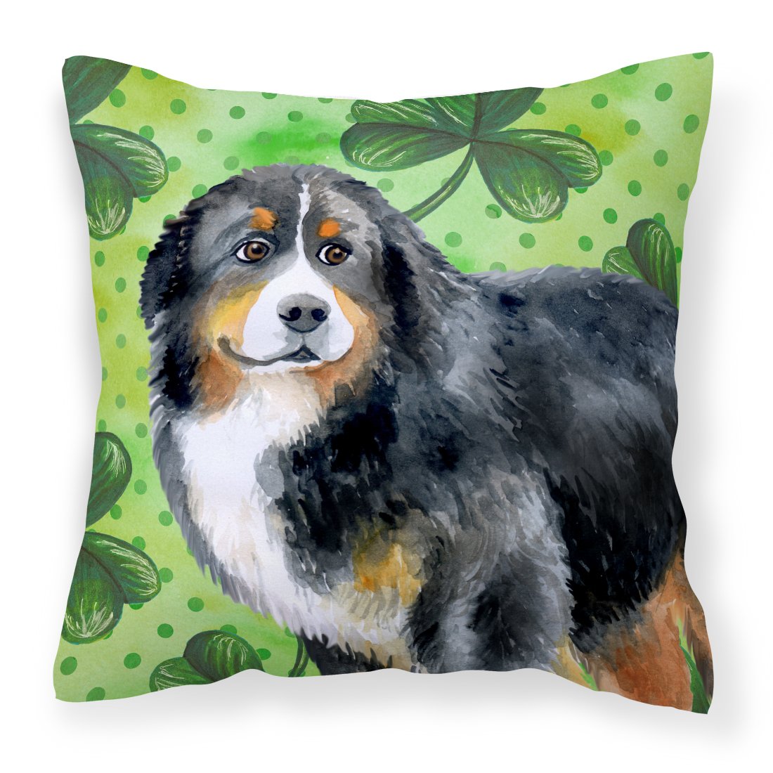 Bernese Mountain Dog St Patrick&#39;s Fabric Decorative Pillow BB9819PW1818 by Caroline&#39;s Treasures