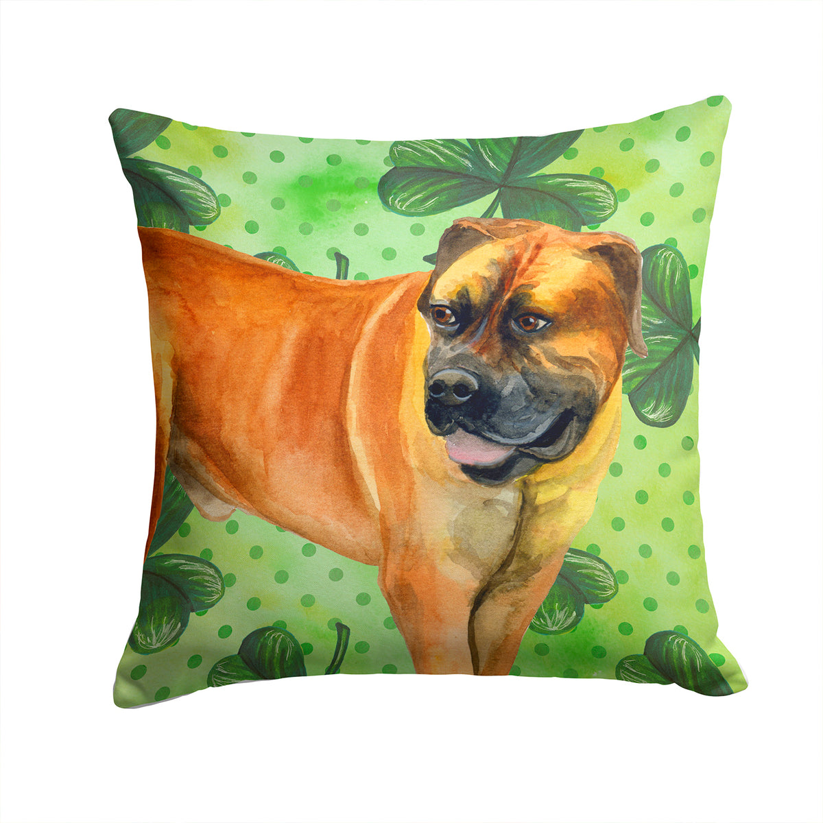 Boerboel Mastiff St Patrick&#39;s Fabric Decorative Pillow BB9820PW1414 - the-store.com