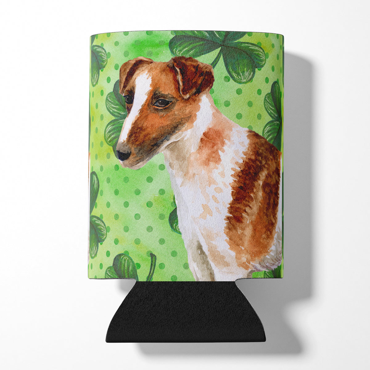 Smooth Fox Terrier St Patrick&#39;s Can or Bottle Hugger BB9821CC