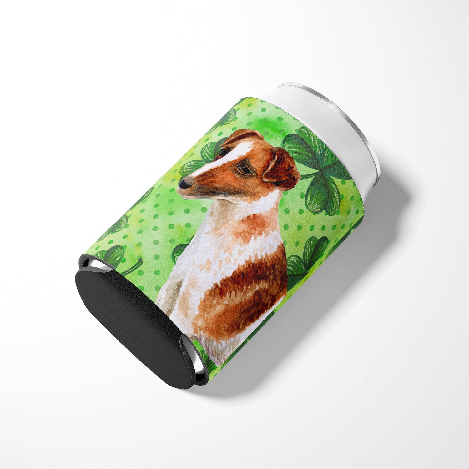 Smooth Fox Terrier St Patrick's Can or Bottle Hugger BB9821CC