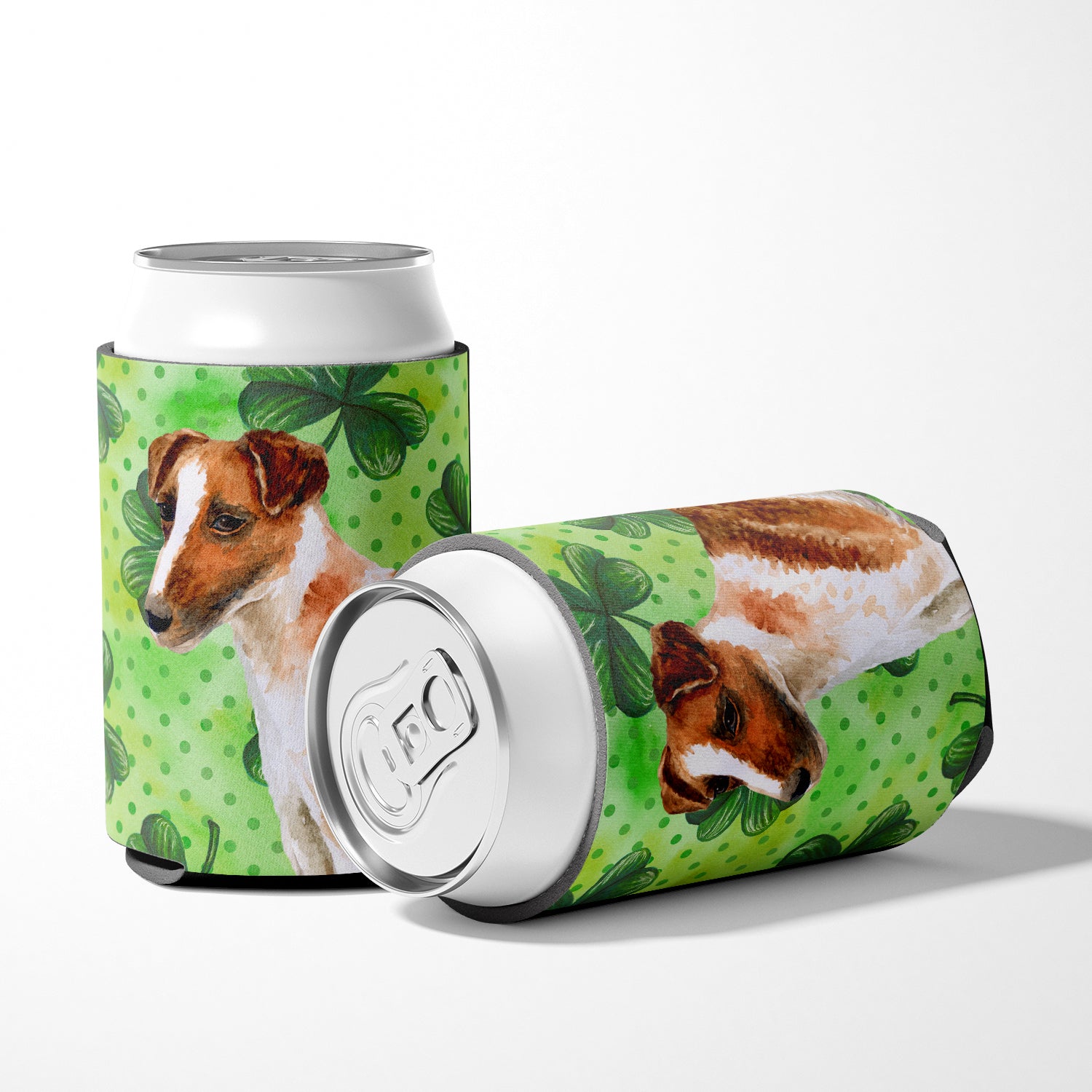 Smooth Fox Terrier St Patrick's Can or Bottle Hugger BB9821CC  the-store.com.