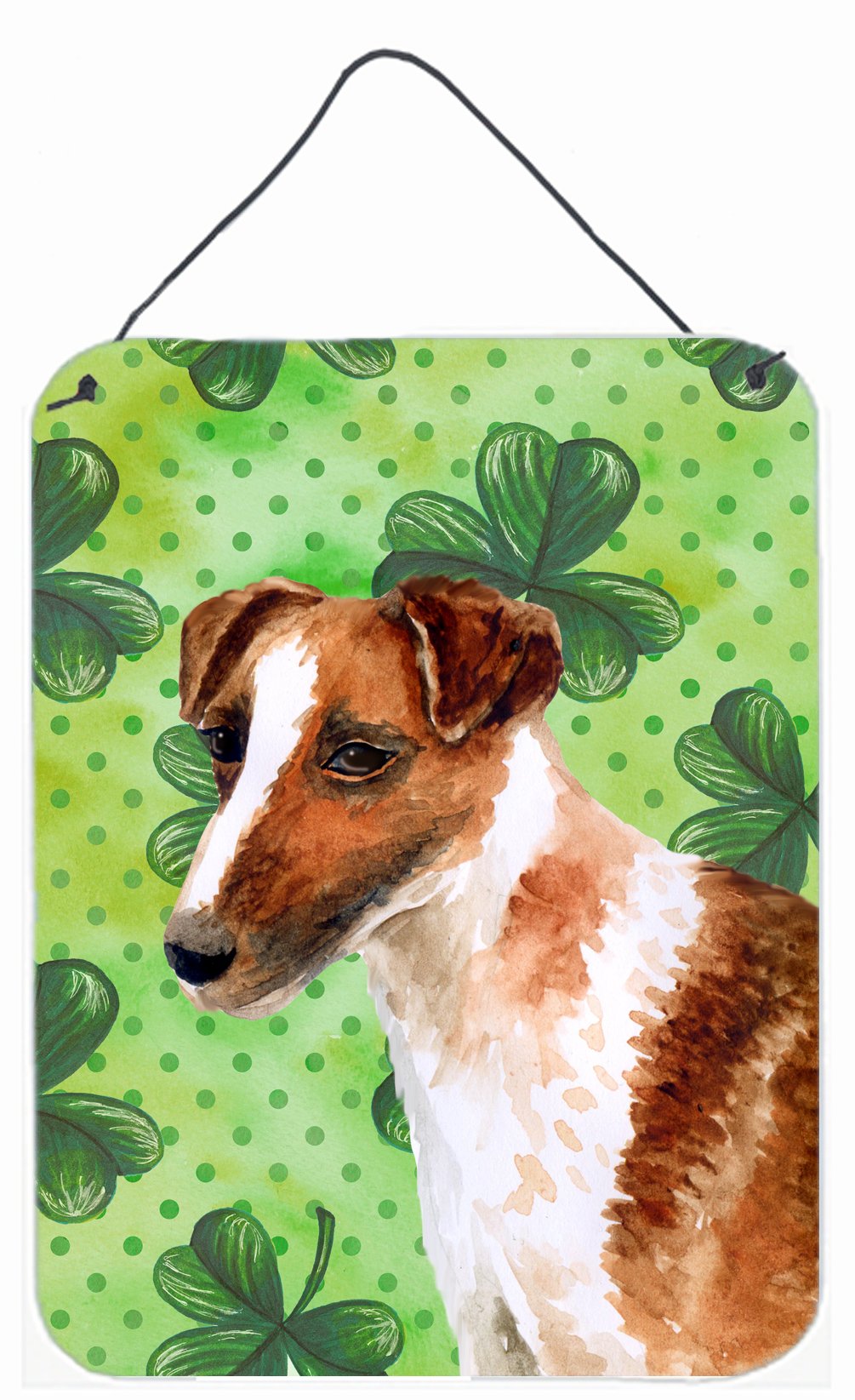 Smooth Fox Terrier St Patrick's Wall or Door Hanging Prints BB9821DS1216 by Caroline's Treasures