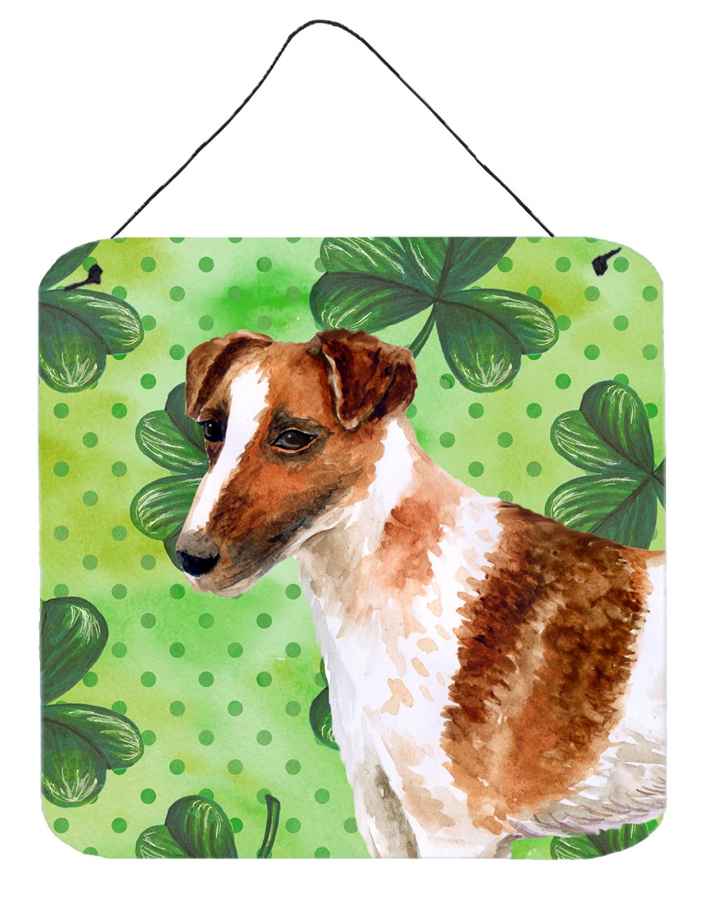 Smooth Fox Terrier St Patrick&#39;s Wall or Door Hanging Prints BB9821DS66 by Caroline&#39;s Treasures