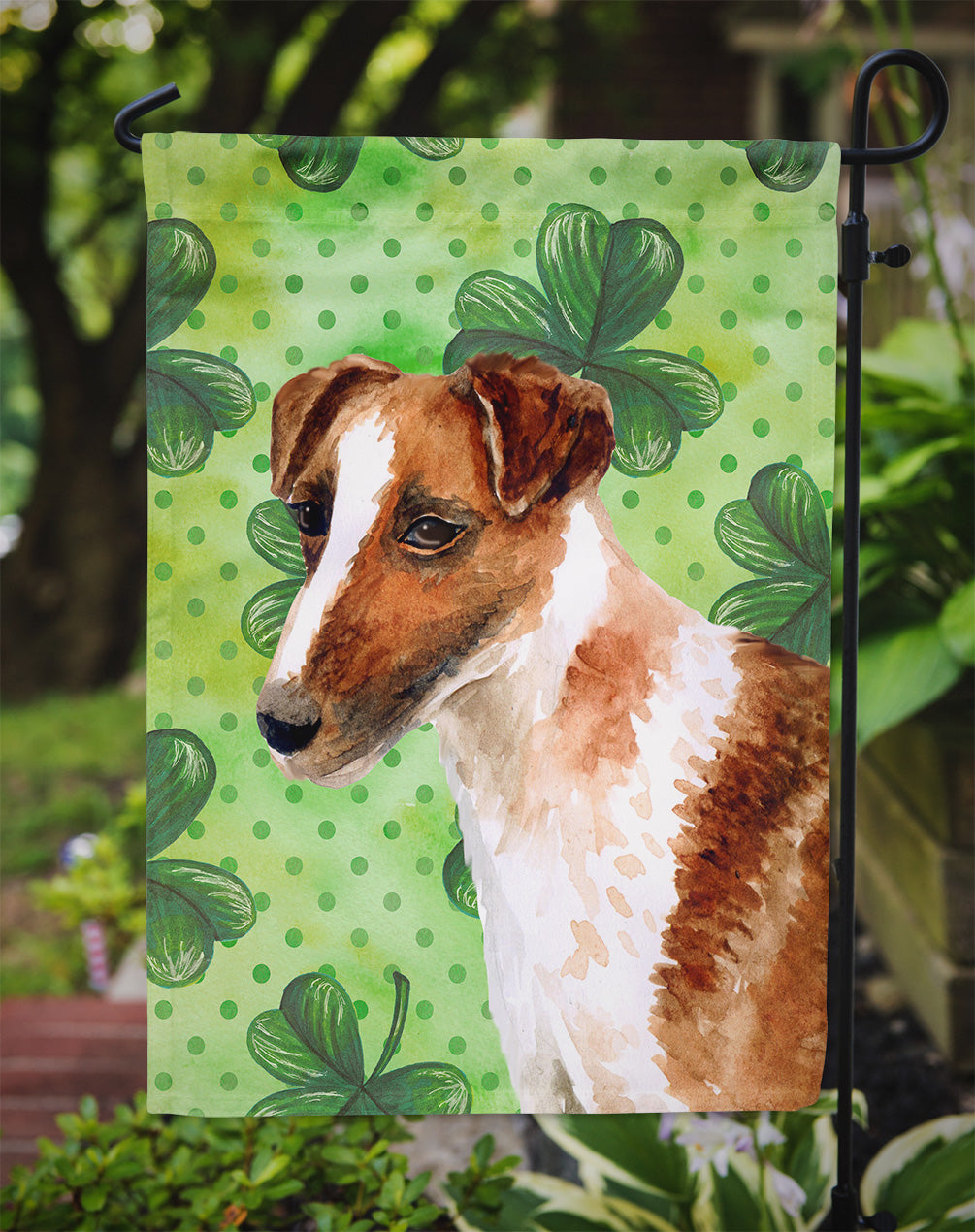 Smooth Fox Terrier St Patrick's Flag Garden Size BB9821GF  the-store.com.