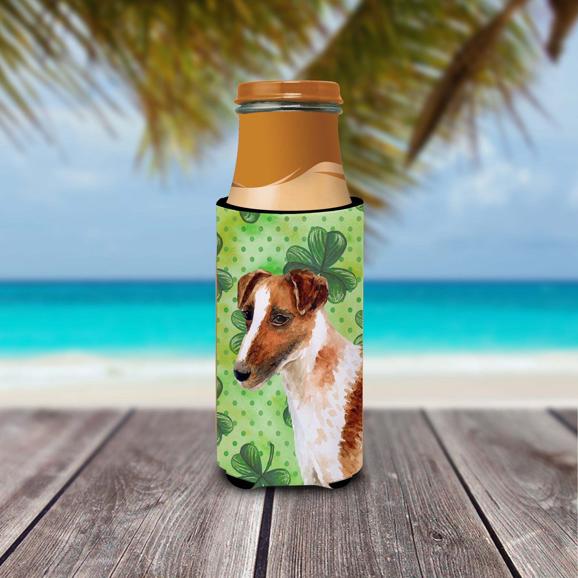 Smooth Fox Terrier St Patrick's  Ultra Hugger for slim cans BB9821MUK