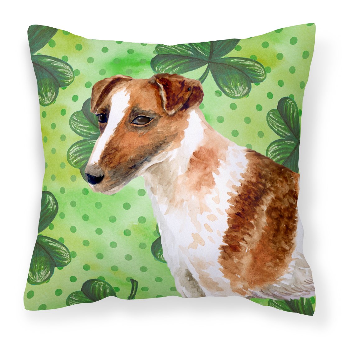 Smooth Fox Terrier St Patrick&#39;s Fabric Decorative Pillow BB9821PW1818 by Caroline&#39;s Treasures
