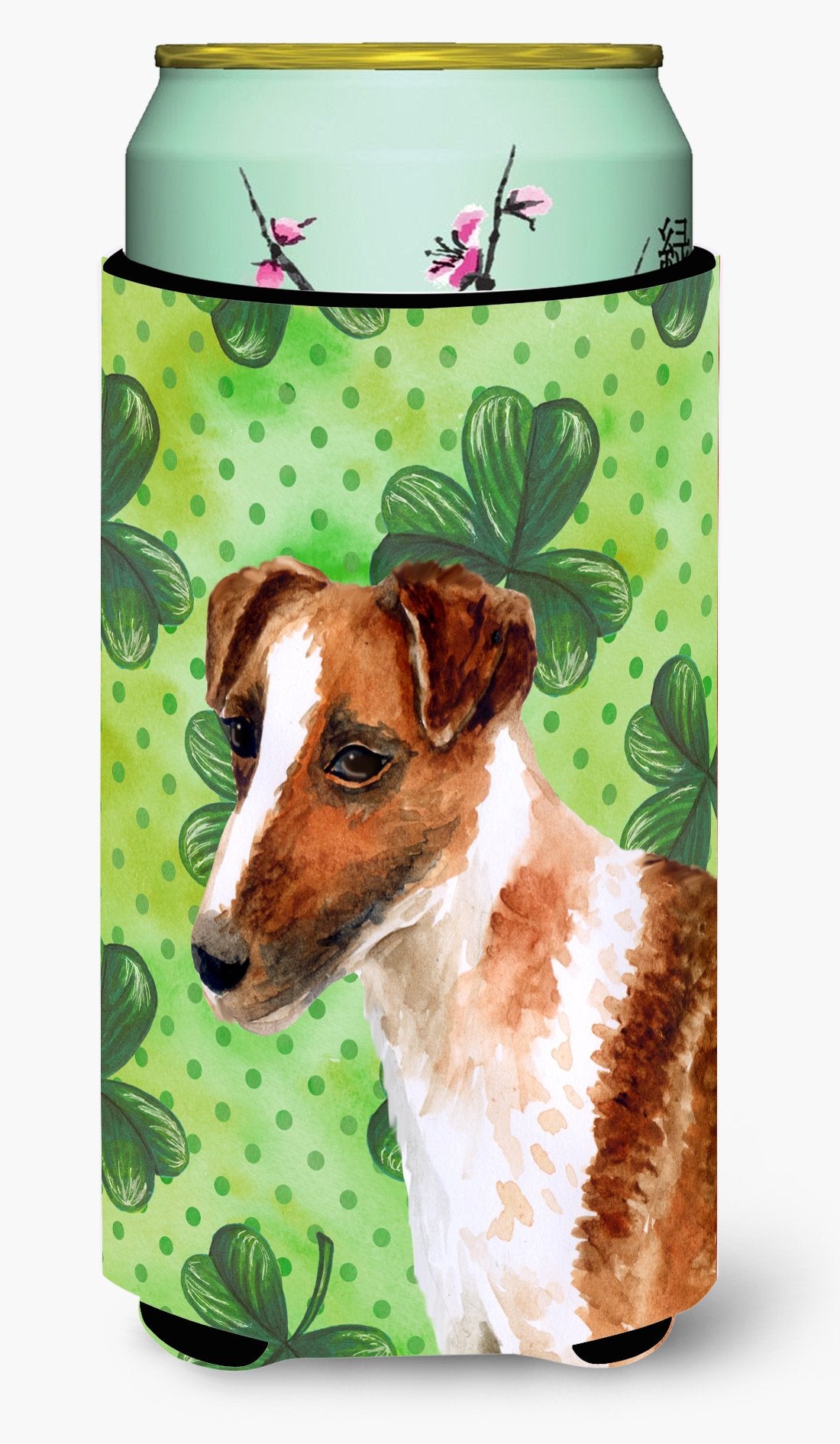 Smooth Fox Terrier St Patrick&#39;s Tall Boy Beverage Insulator Hugger BB9821TBC by Caroline&#39;s Treasures
