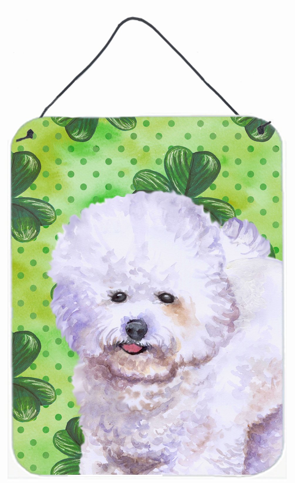 Bichon Frise St Patrick&#39;s Wall or Door Hanging Prints BB9822DS1216 by Caroline&#39;s Treasures