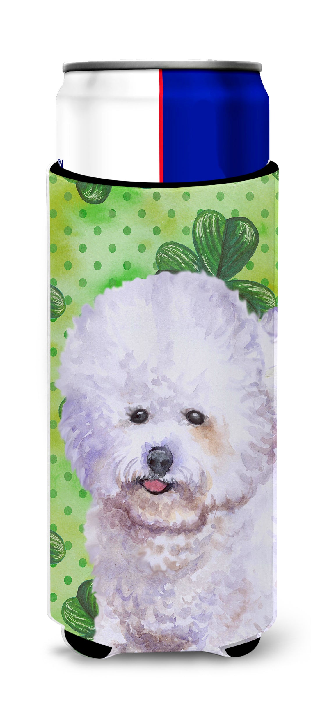 Bichon Frise St Patrick&#39;s  Ultra Hugger for slim cans BB9822MUK  the-store.com.
