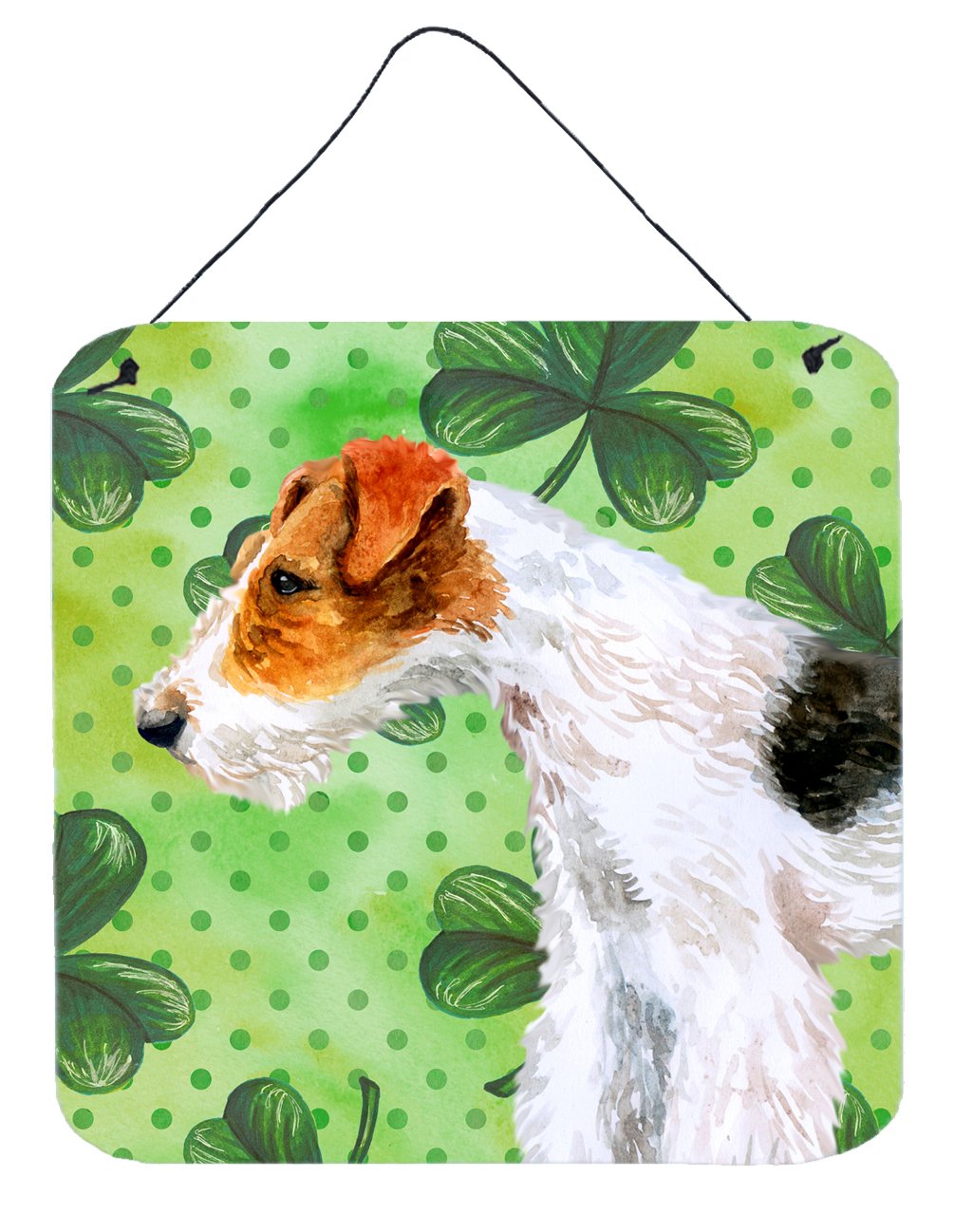Fox Terrier St Patrick&#39;s Wall or Door Hanging Prints BB9824DS66 by Caroline&#39;s Treasures