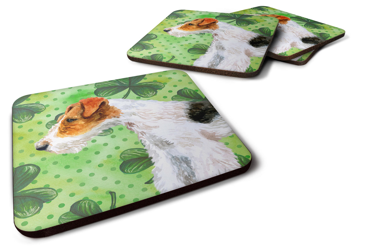 Fox Terrier St Patrick&#39;s Foam Coaster Set of 4 BB9824FC - the-store.com