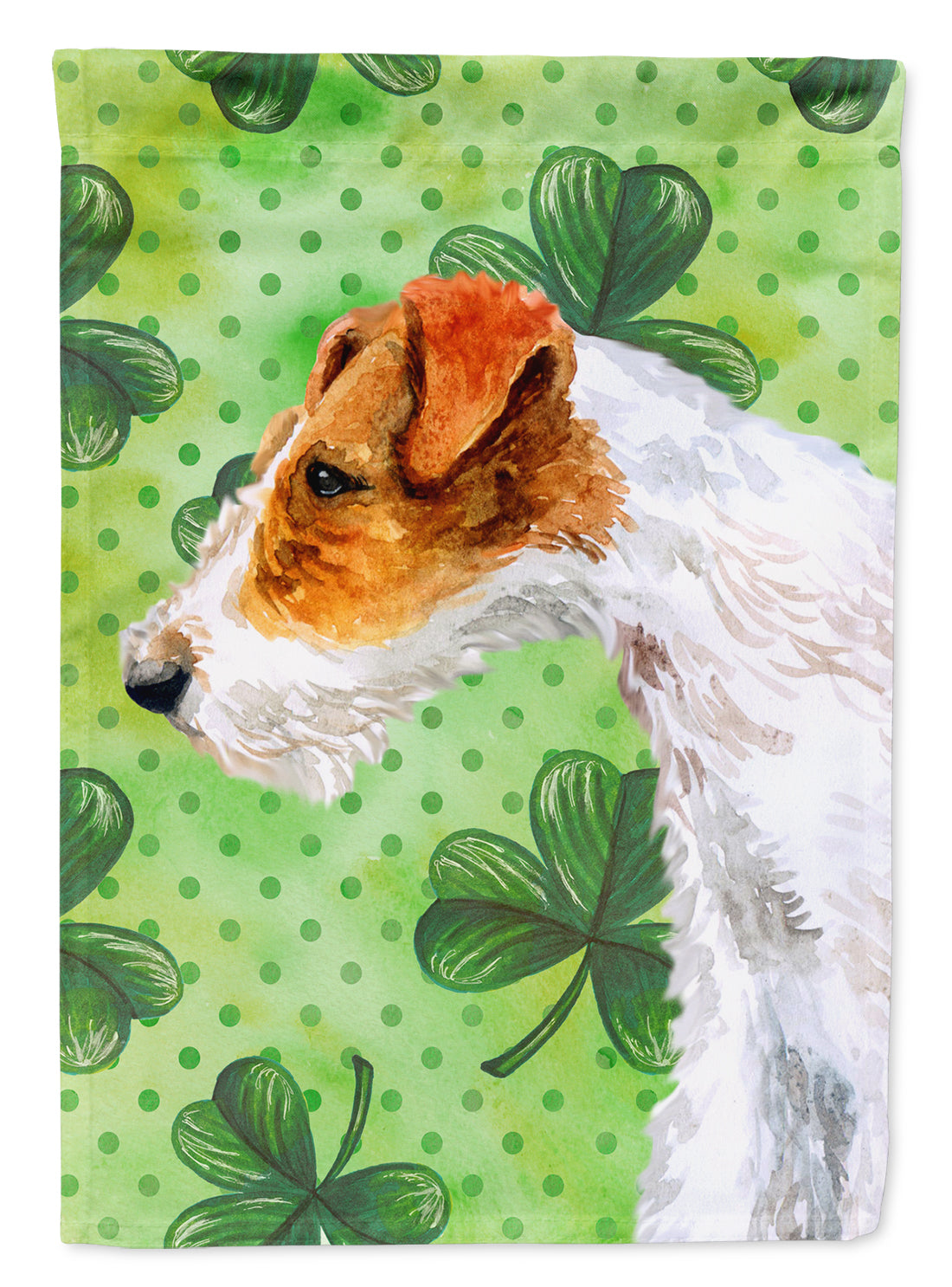 Fox Terrier St Patrick&#39;s Flag Garden Size BB9824GF
