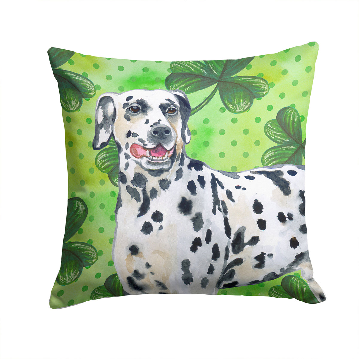 Dalmatian St Patrick&#39;s Fabric Decorative Pillow BB9827PW1414 - the-store.com