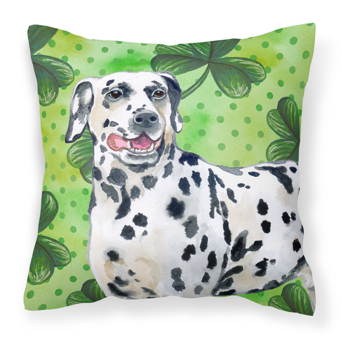 Dalmatian St Patrick&#39;s Fabric Decorative Pillow BB9827PW1818 by Caroline&#39;s Treasures
