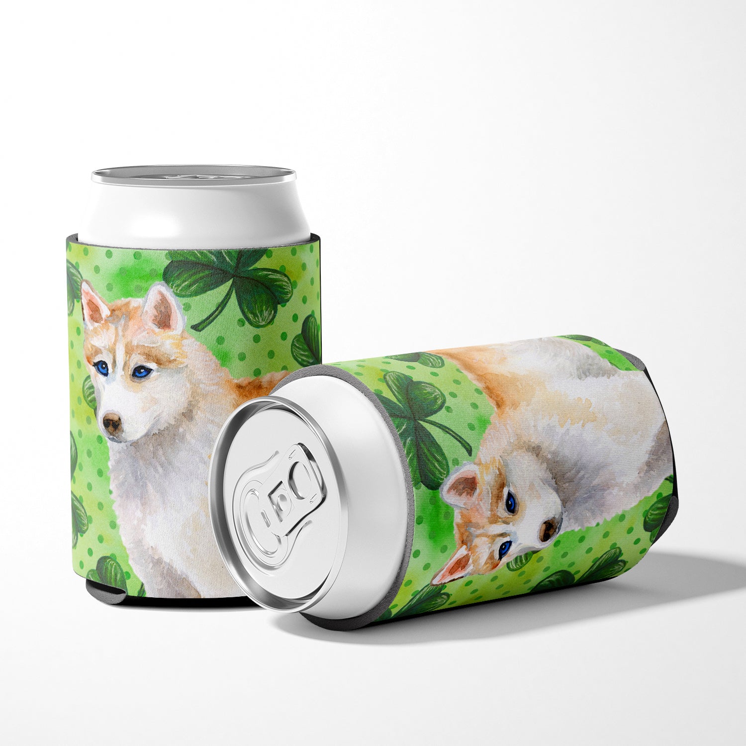 Siberian Husky St Patrick's Can or Bottle Hugger BB9829CC