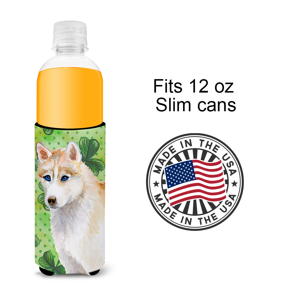 Siberian Husky St Patrick's  Ultra Hugger for slim cans BB9829MUK  the-store.com.
