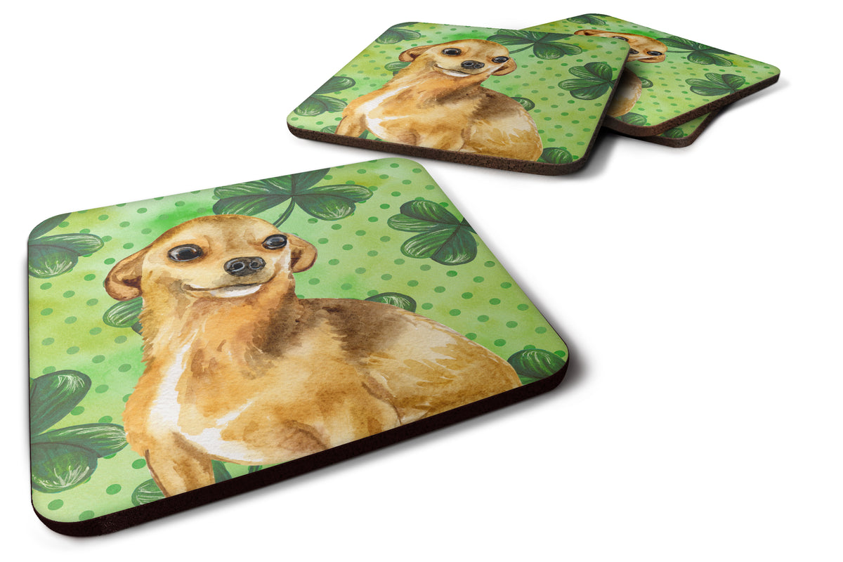 Chihuahua St Patrick&#39;s Foam Coaster Set of 4 BB9832FC - the-store.com